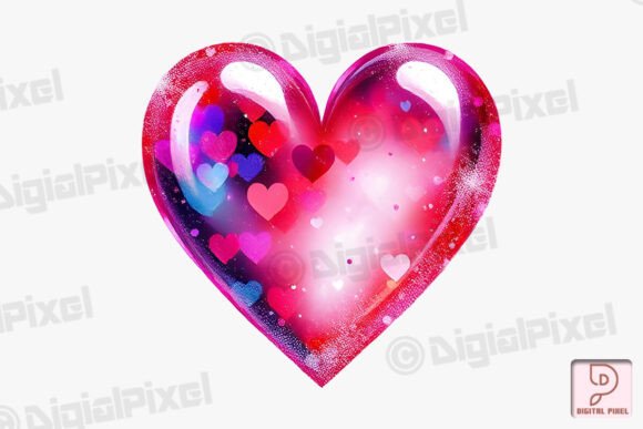 3D Watercolor Valentine Heart Shape: A Modern Design Asset