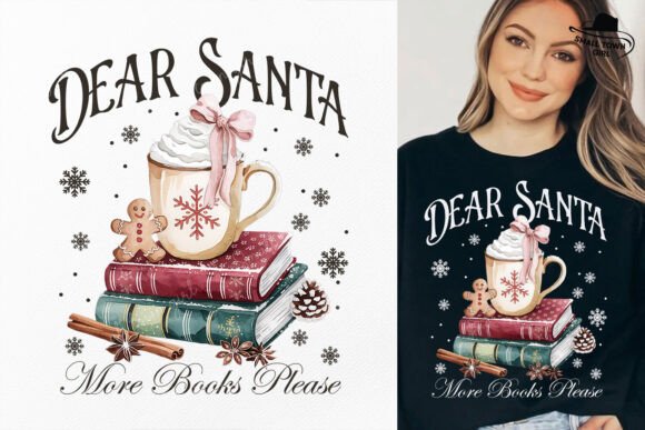 All Booked for Christmas Teacher Santa Design