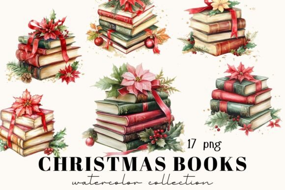 Charming Vintage Christmas Books for Sublimation Projects