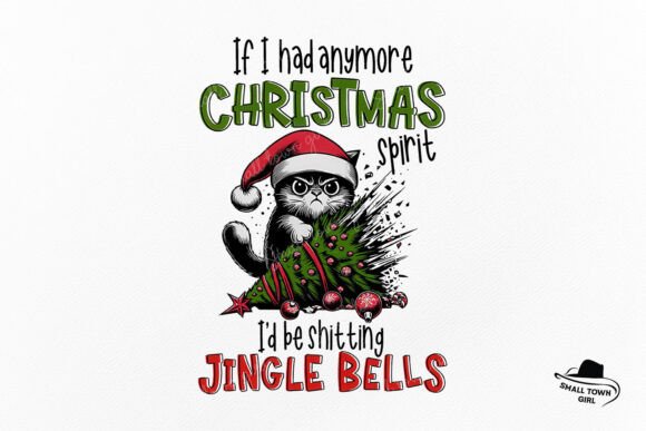 Christmas Tree Sarcastic Cat Jingle Bell Design