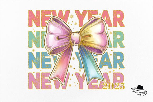 Elegant New Year Coquette Bow Sublimation PNG for Designers