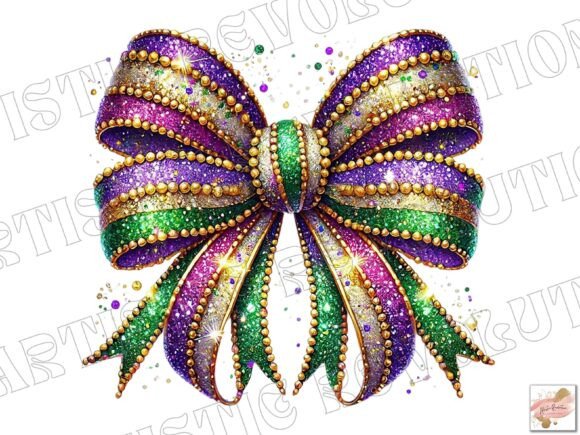 Elevate Designs with a Coquette Mardi Gras Bow Sublimation PNG