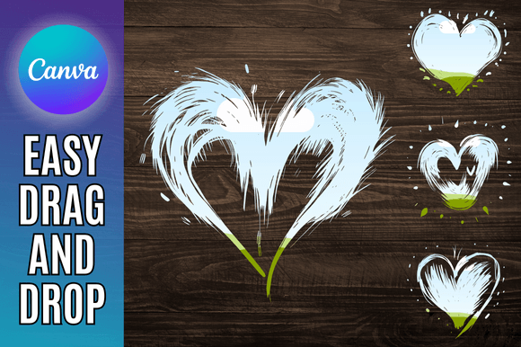 Elevate Visuals with Brush Stroke Heart Frames