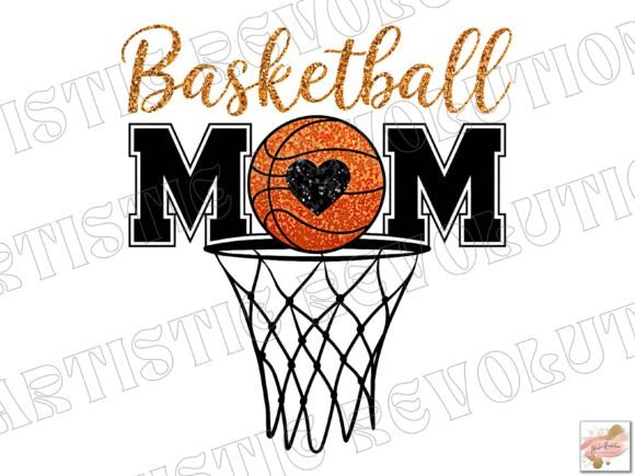 Elevate Your Designs with Glitter Coquette Basketball Mom PNG