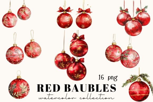 Elevate Your Holiday Designs with the Red Baubles Collection