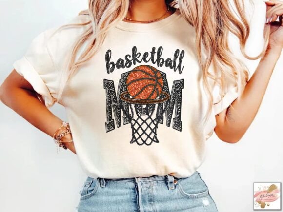 Glitter Coquette Basketball PNG: Elevate Mom-Themed Designs