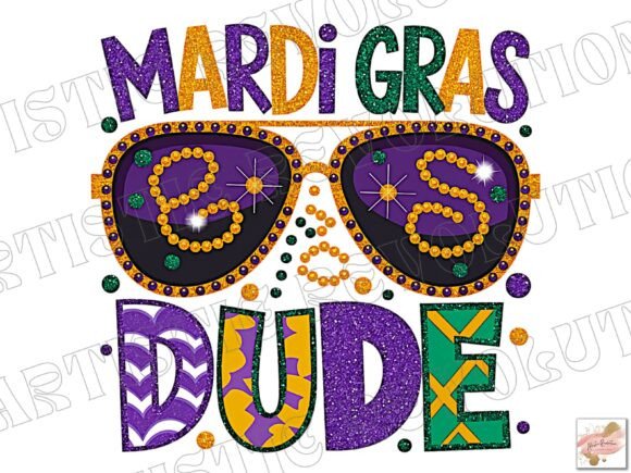 Glitter Mardi Gras Sublimation PNG: A Design Asset