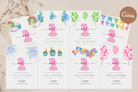 Pastel Birthday Invitation Bundle: Elegant Design Solutions