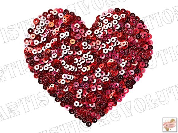 Red Sequin Heart PNG: A Sparkling Asset for Modern Design