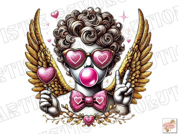 Retro Cupid Valentine PNG: Vintage Charm for Modern Design