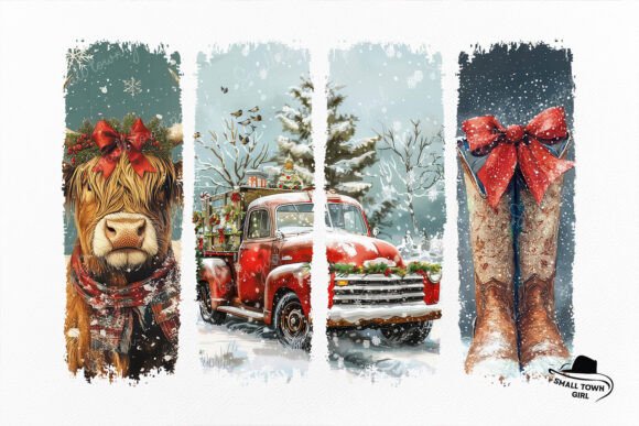 Vintage Christmas Cowgirl Highland Cow: A Designer's Guide
